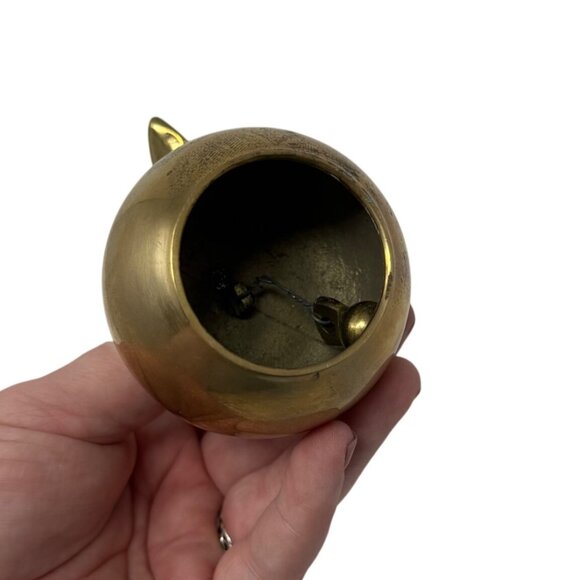 Vintage Solid Brass Bell 3″ Tall, Decorative Temple / Desk Brass Clapper Bells - Picture 6 of 7